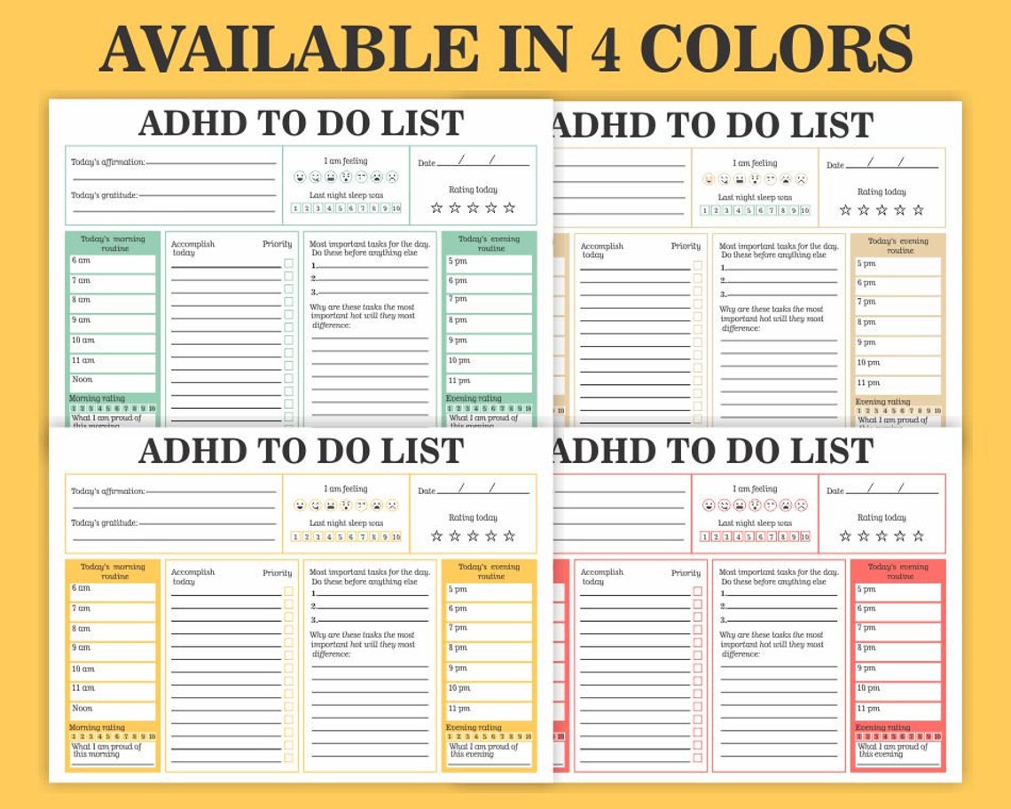 Goodnotes Planner Adhd to Do List Planner Printable Adhd Etsy Canada