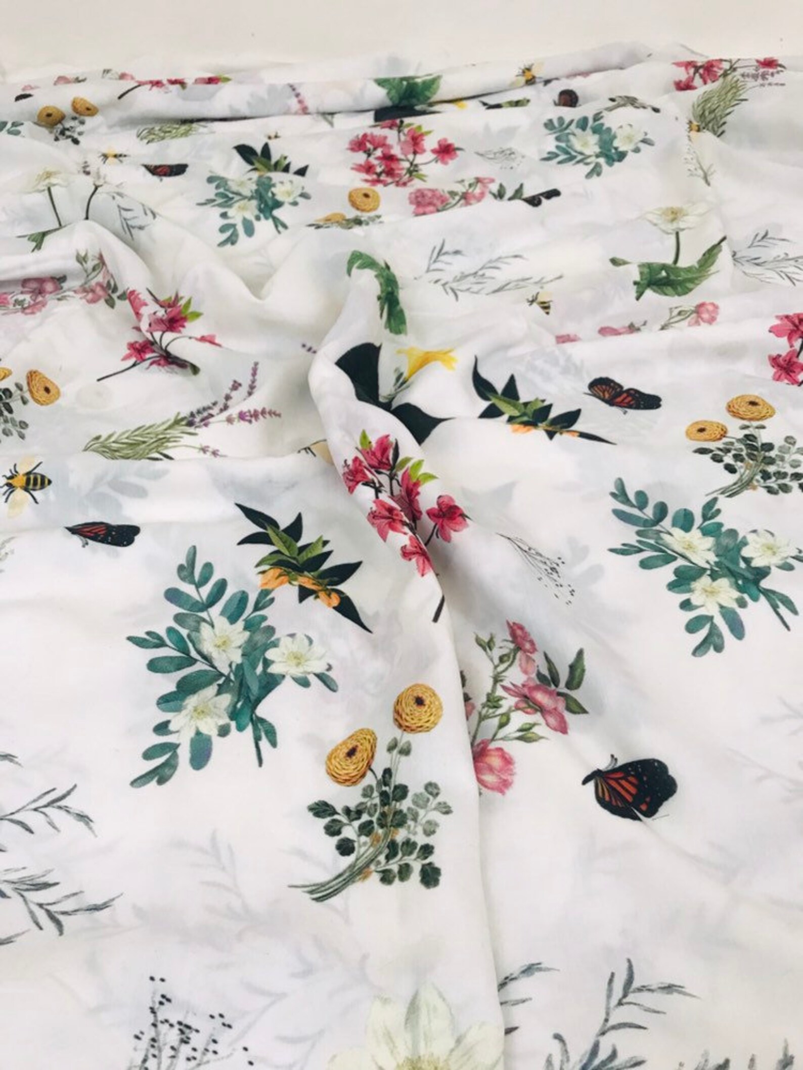 Digital print polyester muslin fabric one yard FREE Etsy