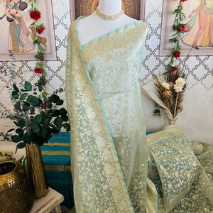 Organza silk saree x light gold zari - Wine x Magenta