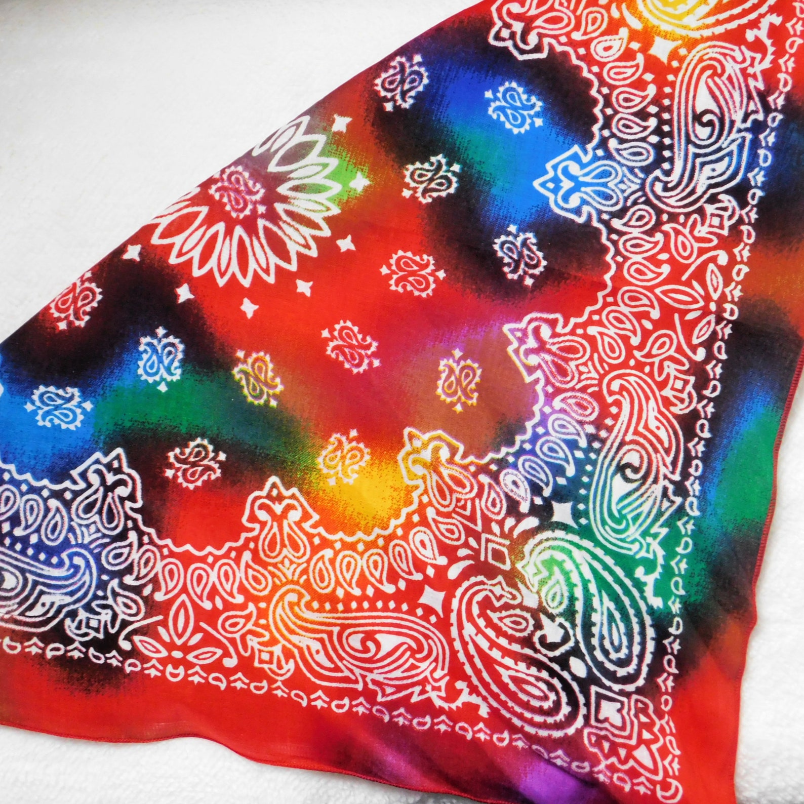 Tie Dye Bandana Rainbow Bandana Tie Dye Mask Hippie - Etsy