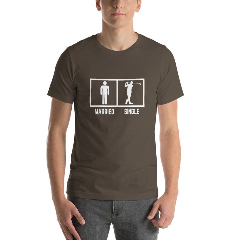 Married  Single  Funny Golf T-Shirt for Men  Dark Humor image 5