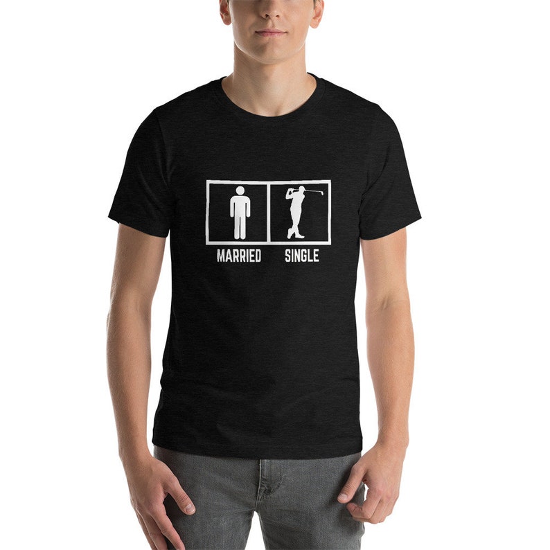 Married  Single  Funny Golf T-Shirt for Men  Dark Humor image 2
