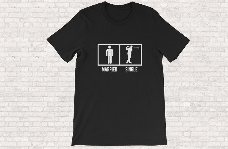 Married  Single  Funny Golf T-Shirt for Men  Dark Humor image 0