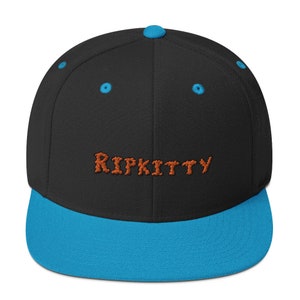 Ripkitty Blue Black Classic Snapback Orange Logo Hip Hop