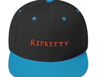 Ripkitty Blue Black Classic Snapback Orange Logo Hip Hop
