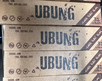 Ubung Natural Rolling Papers Wraps King Size 32 Count Organic Non-GMO