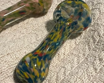 3” Confetti Style Decorative Handblown Hand Pipe