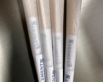 Elements 1 1/4 Size Ultra Thin Rice Papers Natural Rolling 8 Cones Pack