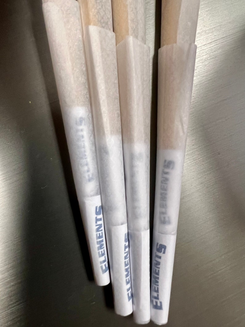 Elements 1 1/4 Size Ultra Thin Rice Papers Natural Rolling 8 Cones Pack image 1