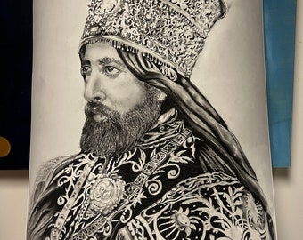 18” x 24” Fawaz Drawing Limited Print “Haile Selassie” Art