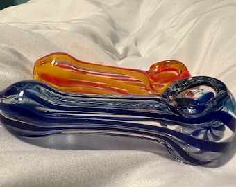 3” Strip Glass Mixed Color Hand Pipe