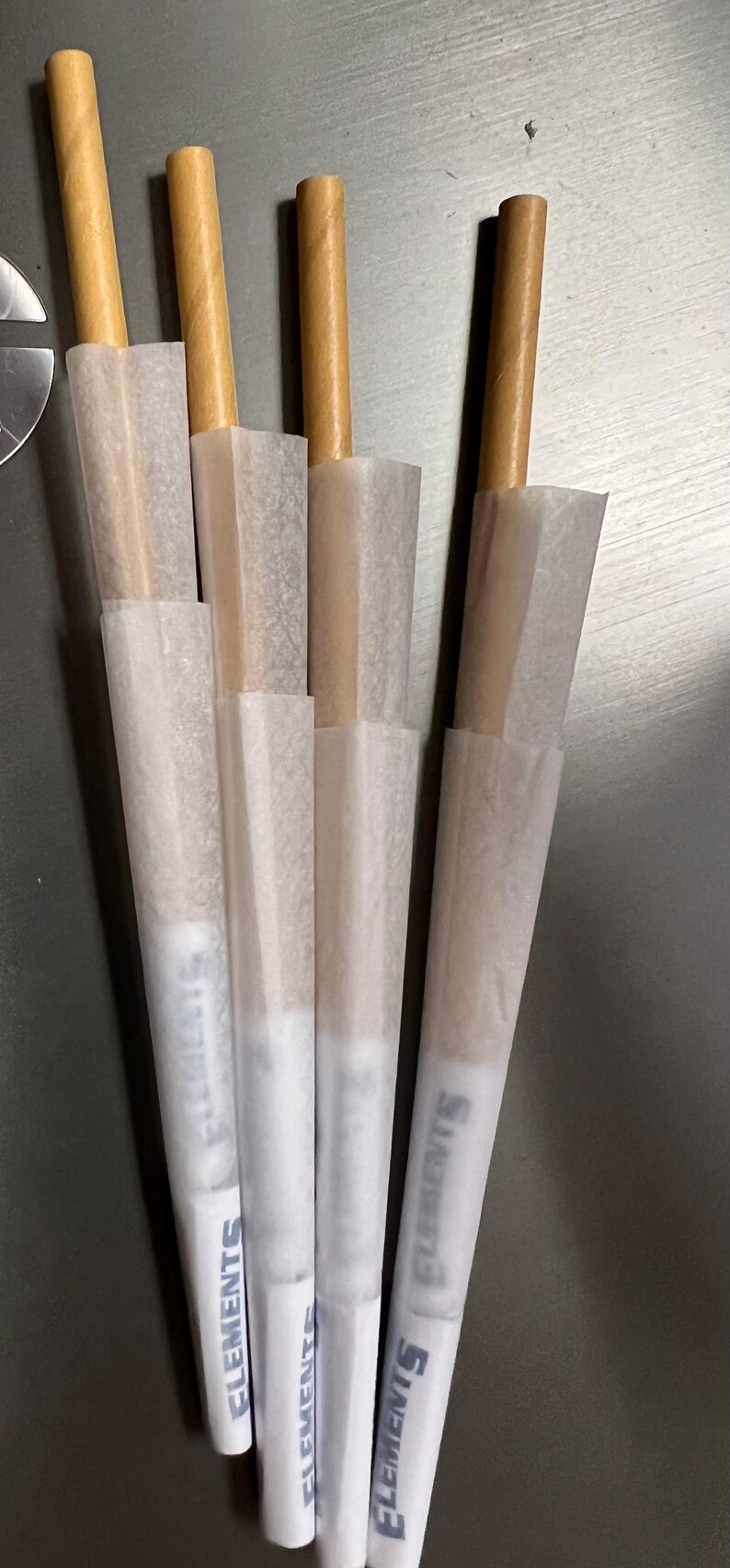 Elements 1 1/4 Size Ultra Thin Rice Papers Natural Rolling 8 Cones Pack image 3