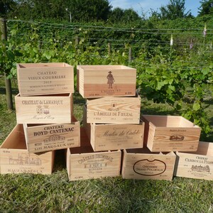 Wooden Wine Box / Crate. 6 bottle size. French, Genuine, Storage, Vintage, Planter, Hamper, Shabby Chic. image 6