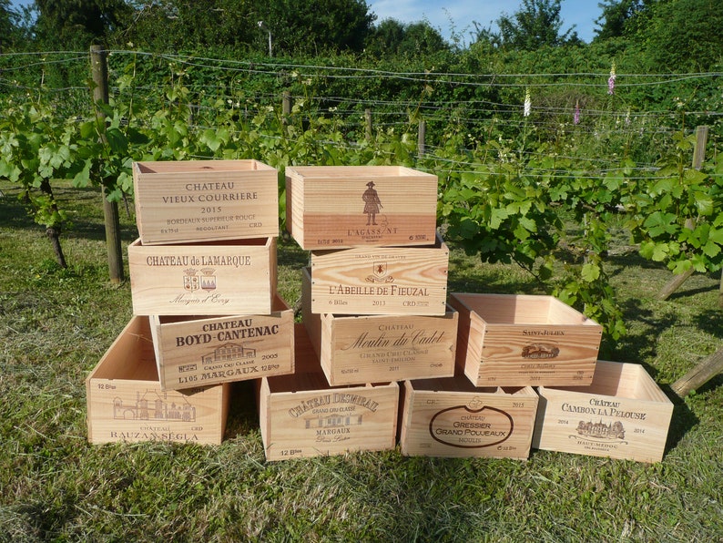 Wooden Wine Box / Crate. 6 bottle size. French, Genuine, Storage, Vintage, Planter, Hamper, Shabby Chic. image 6