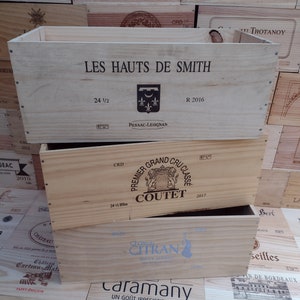 Wooden Wine Box Crate. 24 Half bottle size. French, Genuine, Vintage, Shabby Chic.