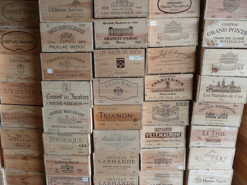 Wooden Wine Box / Crate. 12 bottle size. French Genuine Etsy
