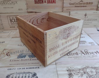 Wooden Wine Box / Crate ~ Domaine Laurent ~ Genuine, Storage, Vintage, Hamper.