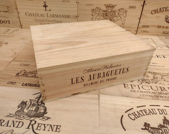 Wooden Wine Box / Crate with Lid ~ Alvaro Palacios, Spain ~ Genuine, Storage, Vintage, Hamper.