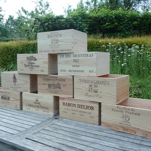 Wooden Wine Box / Crate. 6 bottle size. French, Genuine, Storage, Vintage, Planter, Hamper, Shabby Chic. image 3