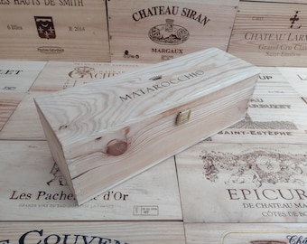 Wooden Wine Box / Crate with Lid ~ Matarocchio, Italy ~ Genuine, Storage, Vintage, Hamper.