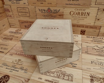 Wooden Wine Box / Crate with Sliding Lid ~ LOKOYA, California ~ Genuine, Storage, Display, Furniture.