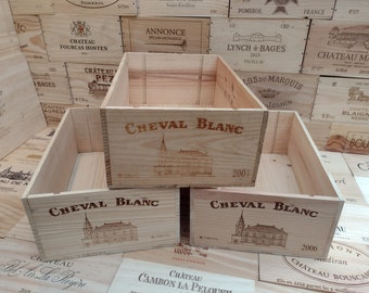 CHATEAU CHEVAL BLANC ~ 12 Bottle Box ~ Wooden Wine Box ~ French, Genuine.