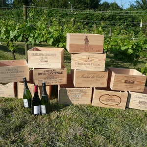 Wooden Wine Box / Crate. 6 bottle size. French, Genuine, Storage, Vintage, Planter, Hamper, Shabby Chic. image 2