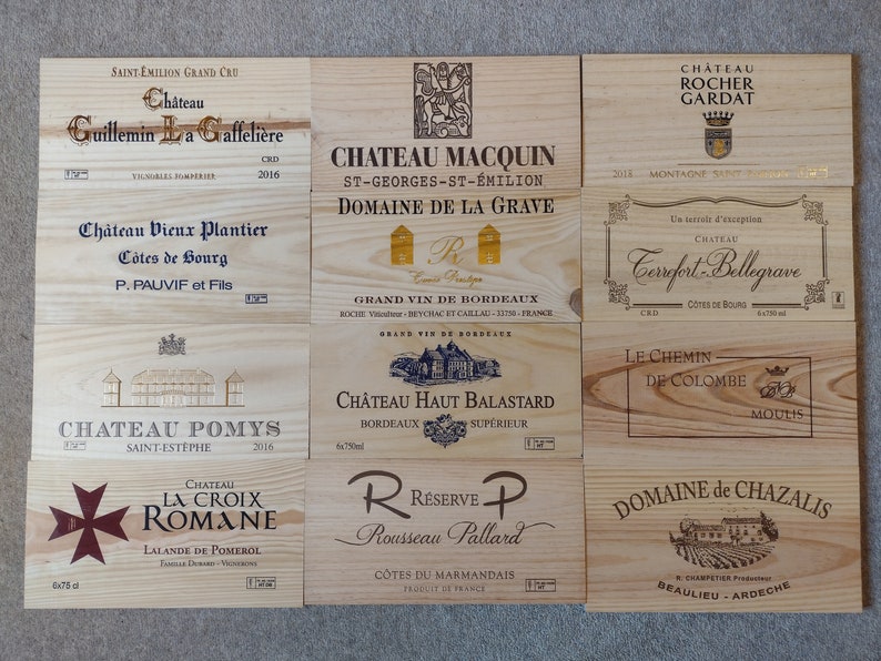 12 x Wine Box End Panels. Wooden. Crate Side Plaque. Etsy