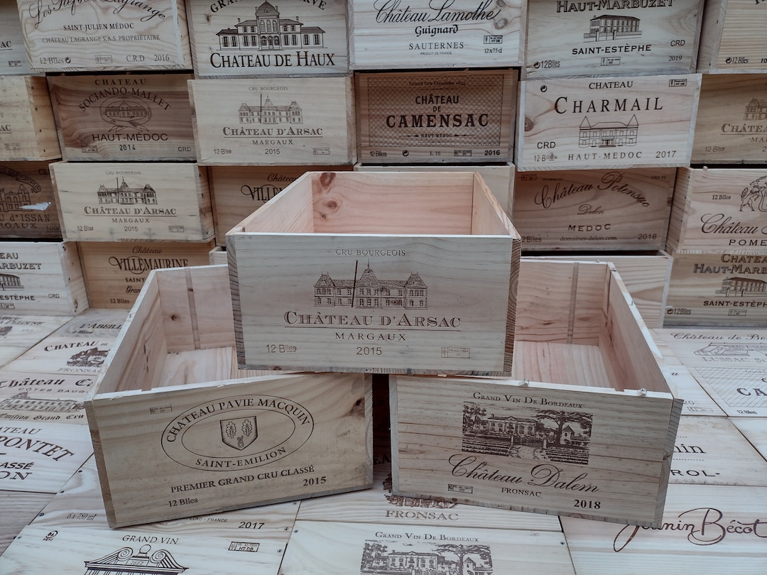 Wooden Wine Box / Crate. 12 Bottle Size. French, Genuine, Storage