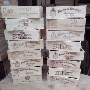 Wooden Wine Box / Crate. 3 bottle size. French, Italian, Spanish, Genuine, Storage, Vintage, Planter, Hamper, Shabby Chic.
