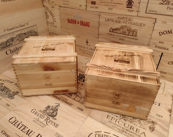 Wooden Wine Box / Crate with Lid ~ Casa E. Di Mirafiore, Italy ~ Genuine, Storage, Vintage, Hamper.