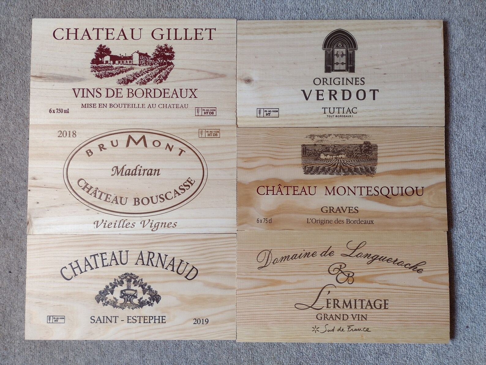 6 x Wine Box End Panels. Wooden. Crate Side Plaque. Etsy