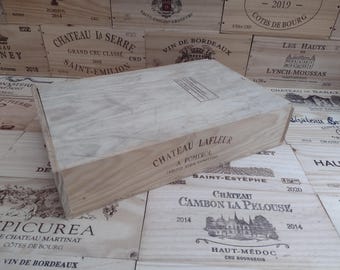 Wooden Wine Box / Crate with Lid ~ CHATEAU LAFLEUR, POMEROL ~ French, Genuine, Storage, Vintage, Hamper.