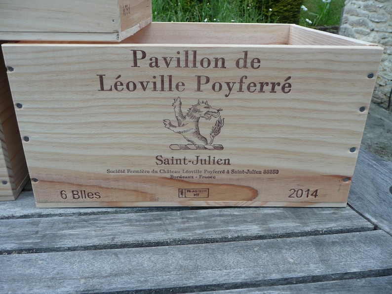 Wooden Wine Box / Crate. 6 bottle size. French, Genuine, Storage, Vintage, Planter, Hamper, Shabby Chic. image 9