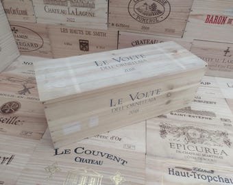 Wooden Wine Box / Crate with Lid ~ Ornellaia, Le Serre Nuove, LeVolte, Italy ~ Genuine, Storage