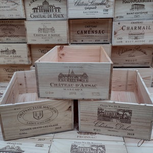 Weinkiste / Weinkiste aus Holz. Große 12er-Flasche. Französisch, echt, Aufbewahrung, Vintage, Pflanzgefäß, Korb, Shabby Chic.