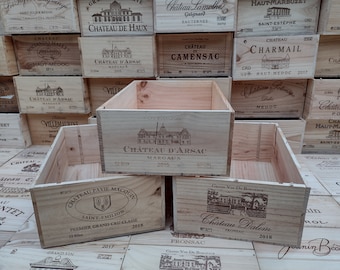 Wooden Wine Box / Crate. Large 12 bottle size. French, Genuine, Storage, Vintage