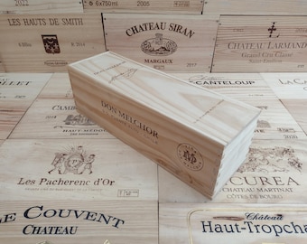 Wooden Wine Box / Crate with Lid ~ Don Melchor, Chile ~ Genuine, Storage, Vintage, Hamper.