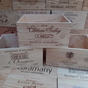Weinkiste / Weinkiste aus Holz. 6 Flaschengröße. Französisch, echt, Aufbewahrung, Vintage, Pflanzgefäß, Korb, Shabby Chic