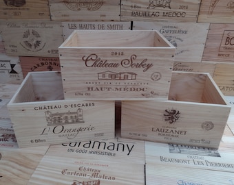 Wooden Wine Box / Crate. 6 bottle size. French, Genuine, Storage, Vintage, Planter, Hamper, Shabby Chic