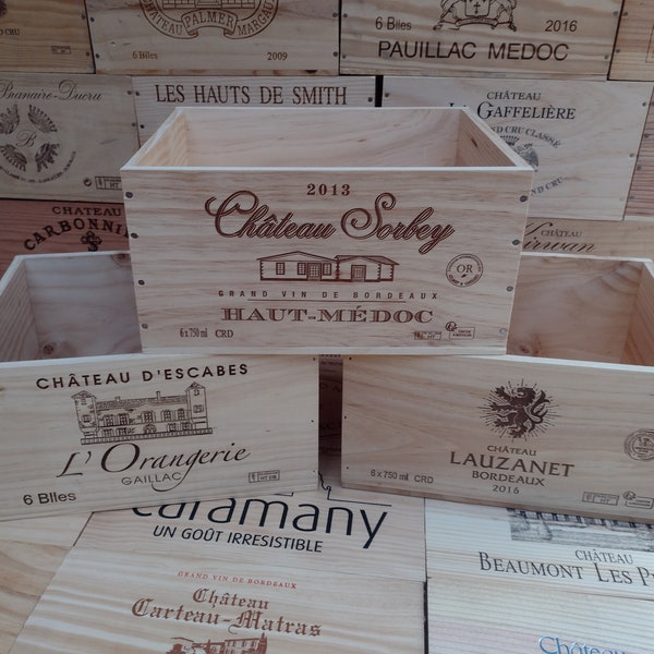 Wooden Wine Box / Crate. 6 bottle size. French, Genuine, Storage, Vintage, Planter, Hamper, Shabby Chic