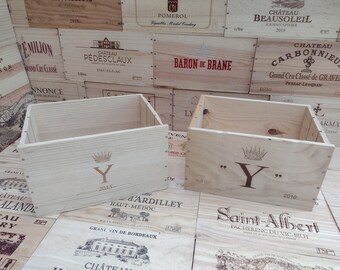 Wooden Wine Box ~ 'Y' by Chateau D'Yquem ~ 6 Bottle Size ~ French, Genuine. Yquem