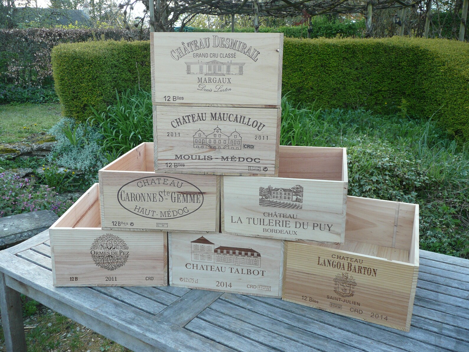 Genuine Used French Wine Crate - Wooden Box For 6 Or 12 Bottles, Storage Or Decor