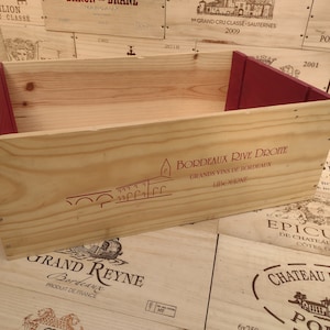 Wooden Wine Box / Crate. 12 bottle size. Branded Long Side. French, Genuine, Storage, Vintage, Planter, Hamper, Shabby Chic.