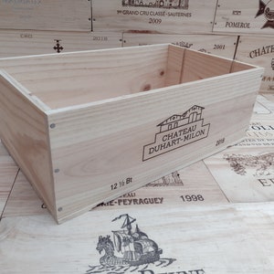 Wooden wine box, 12 Half Bottle Size, French, Genuine, Gift, Christmas, Vintage, CD storage.