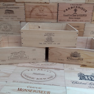 Wooden Wine Box Crate. 3 Magnum bottle size. French, Genuine, Vintage, Shabby Chic.