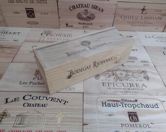 Wooden Wine Box / Crate with Lid ~ Bodegas Riojanas, Spain ~ Genuine, Storage, Vintage, Hamper.