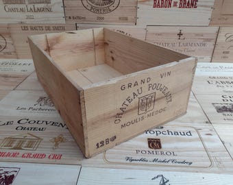 Wooden Wine Box Crate ~ Chateau Poujeaux 1985 ~ French, Genuine.