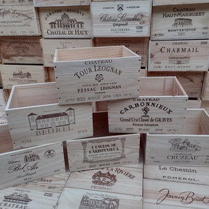 Wooden Wine Box / Crate. 6 bottle size. French, Genuine, Hamper, Shabby Chic, Vintage.