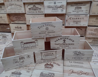 Wooden Wine Box / Crate. 6 bottle size. French, Genuine, Hamper, Shabby Chic, Vintage.